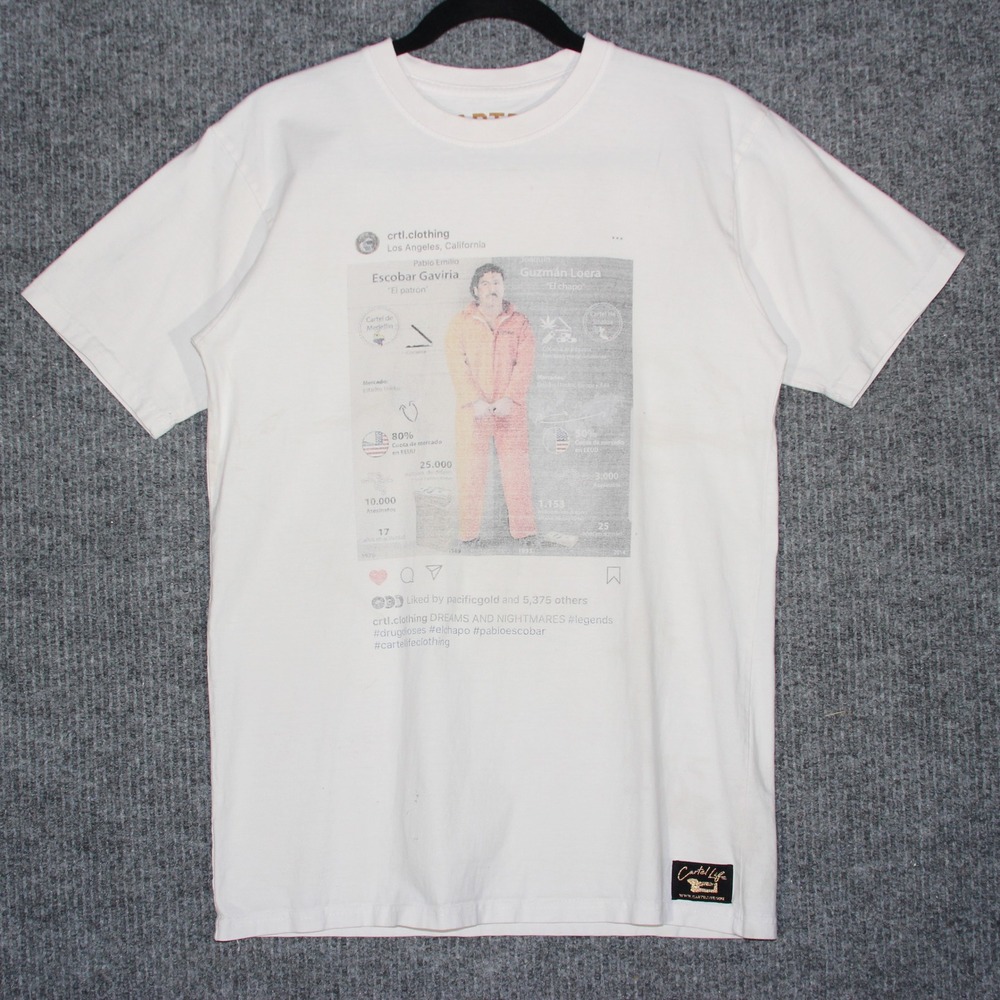 Cartel Pablo Escobar El Chapo Arrester Graphic‎ T Shirt Mens Medium USA Made